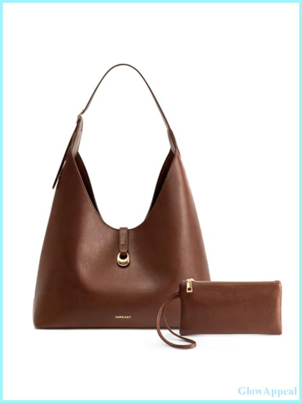 Slouchy Hobo Bag with Wallet, Faux Leather Large Shoulder Tote Handbag